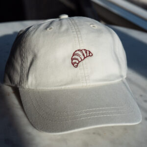 Croissant Dad Hat, embroidered Bordeaux croissant